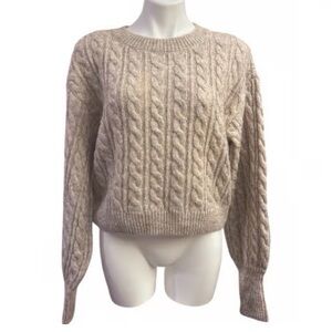Olivaceous Taupe Cable Knit Sweater